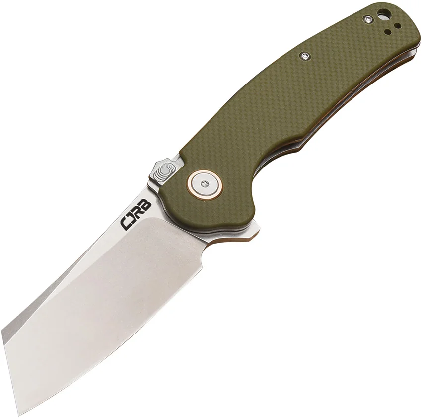 CJRB Cutlery Crag Recoil-lock Knife Green G10  (3.5" D2 Stonewash) J1904R-GNF