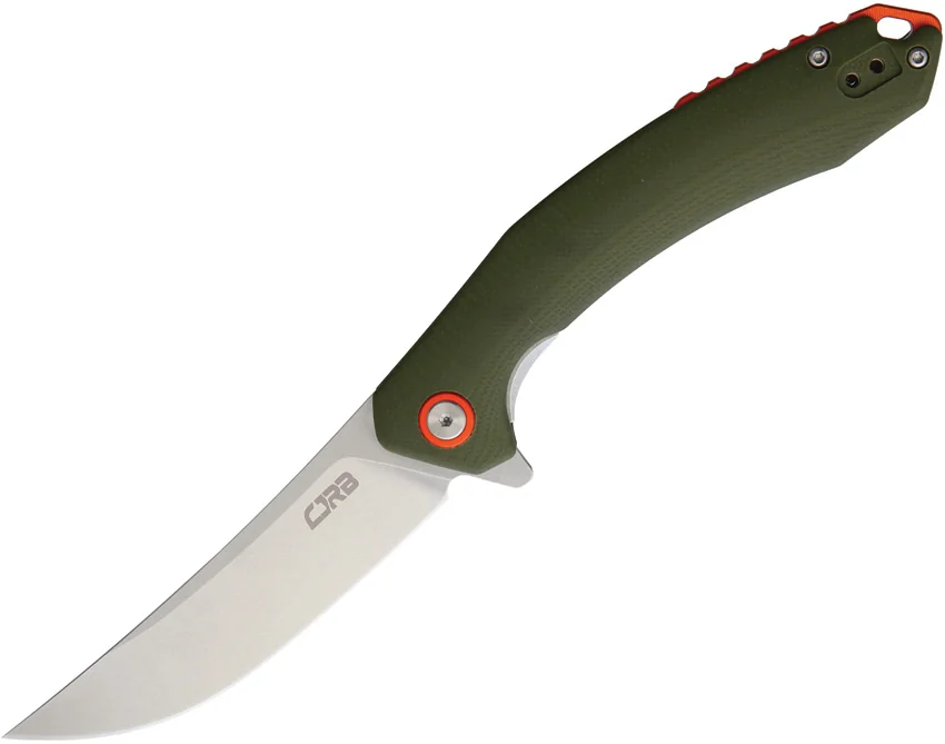 CJRB Cutlery Gobi Liner Lock Knife OD Green G-10 (3.5" Stonewash)