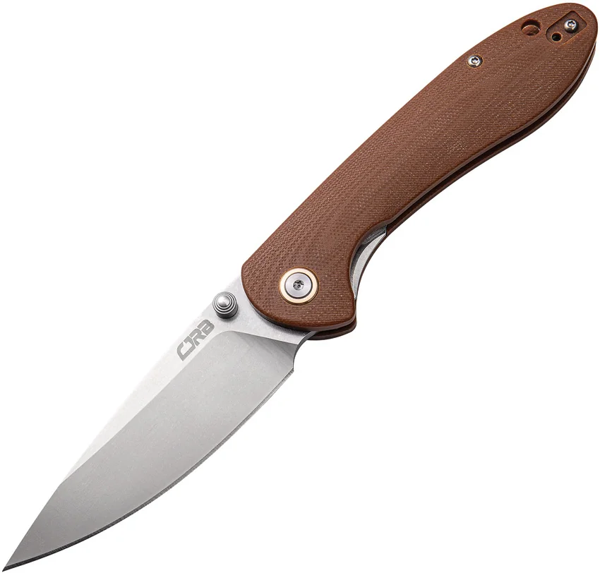 CJRB Feldspar Liner Lock Knife Brown G-10 (3.5" Stonewash)