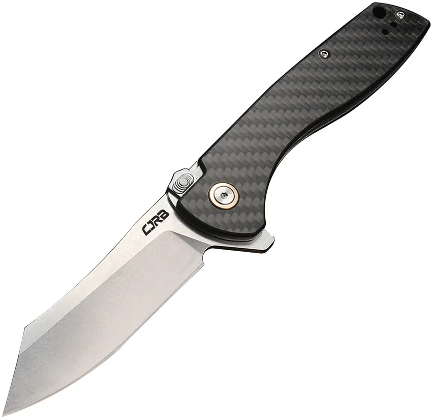 CJRB Kicker Recoil-Lock Knife Carbon Fiber (3.5" Stonewash) J1915-CF