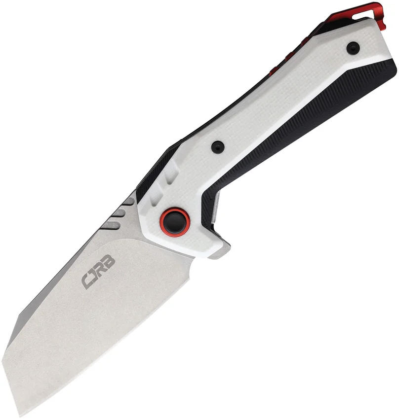 CJRB Tigris Liner Lock Knife White/Black G-10 (3.5" SW) J1919WH