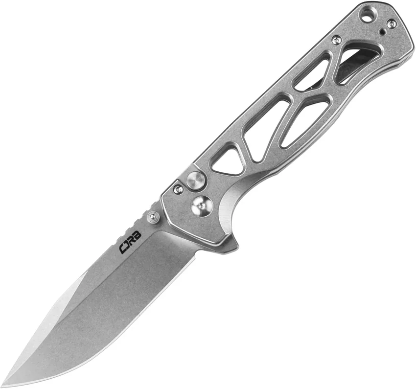 CJRB Cutlery Chord Button Lock Knife Skeletonized Steel (3.5" Satin)