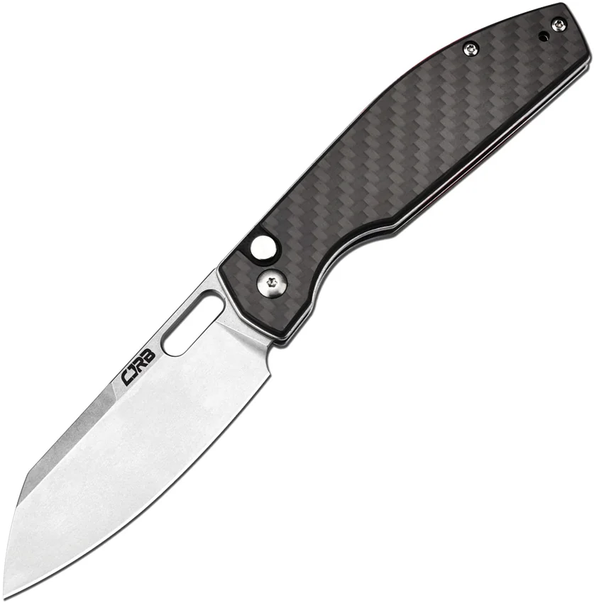 CJRB Cutlery Ekko Button Lock Knife Black Carbon Fiber (3.3" SW)