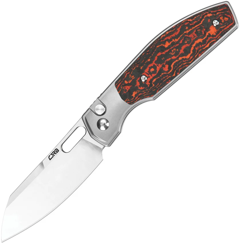 CJRB EKKO Button Lock Knife Fat Carbon/Titanium (3.23" Polish S90V)