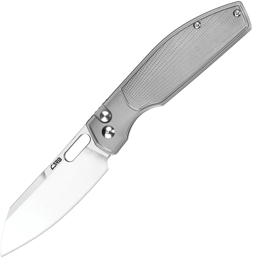 CJRB EKKO Button Lock Knife Gray Titanium (3.23" Polish S90V)