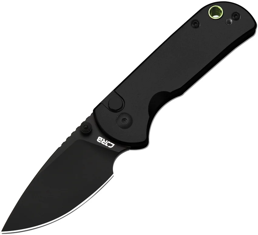 CJRB Cutlery Mica Button Lock Knife Black Aluminum (2.4" Black AR-RPM9)