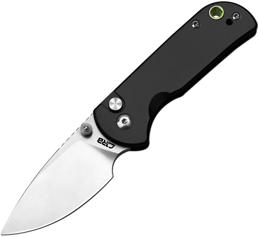CJRB Cutlery Mica Button Lock Knife Black Aluminum (2.4" Satin AR-RPM9)