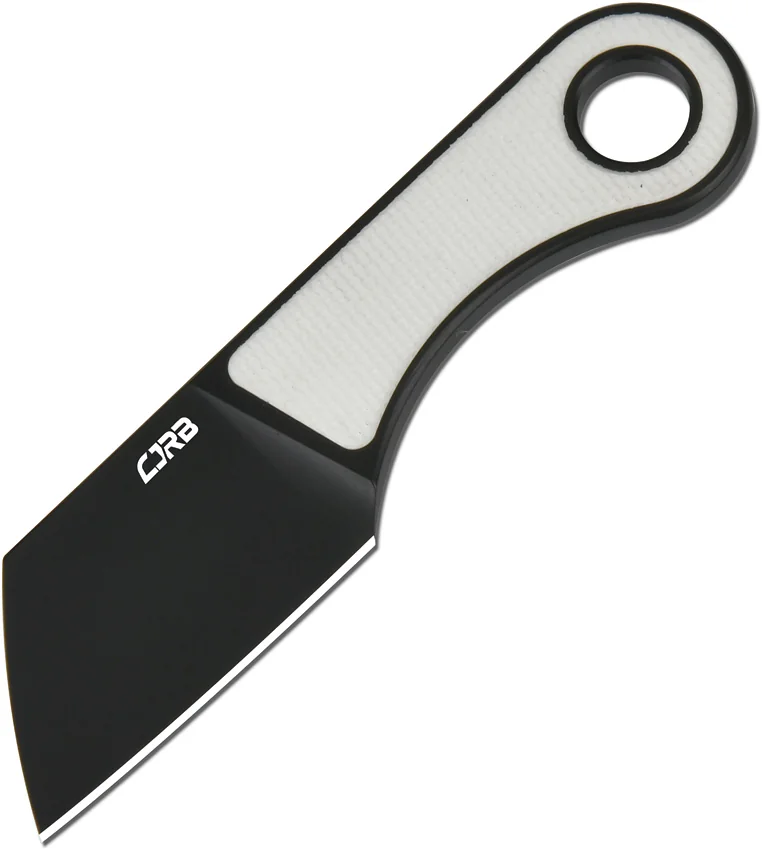 CJRB Chip Cleaver Fixed Blade Knife White G-10 (1.2" Black AR-RPM9) J1939-BWH