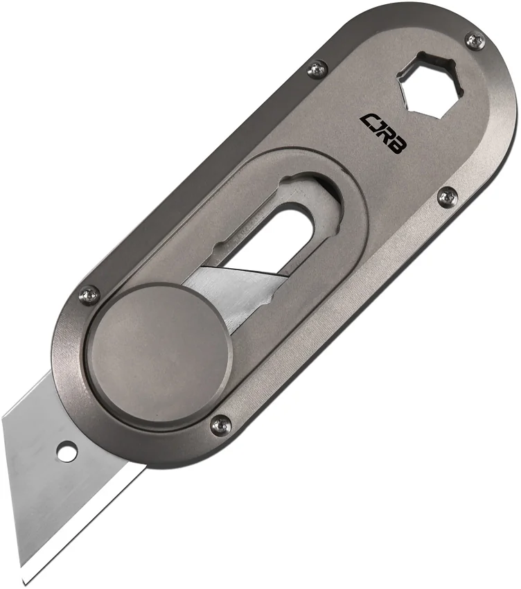 CJRB Breeze Manual Utility OTF Knife Titanium (0.8" Satin)