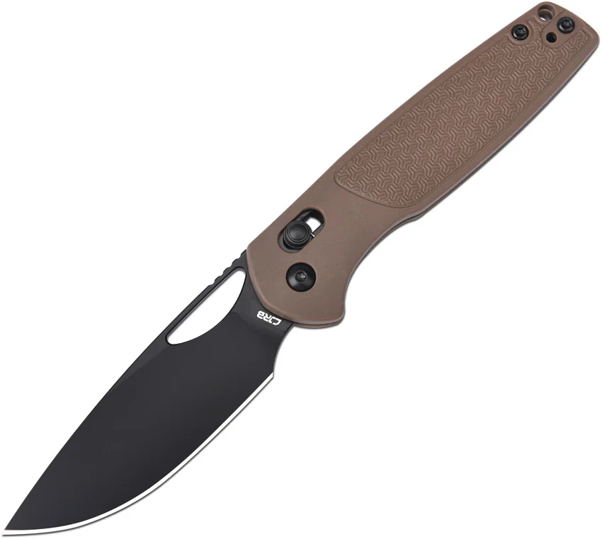 CJRB Acacia Crossbar Lock Knife Brown FRN (3.2" Black)