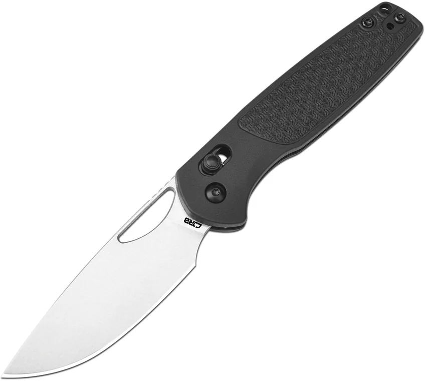 CJRB Acacia Crossbar Lock Knife Black FRN (3.2" Stonewash)