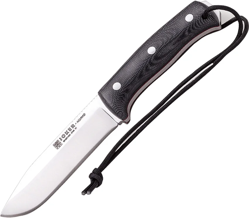 Joker Nomad Fixed Blade Knife Black Micarta (5" Satin Bohler N695)