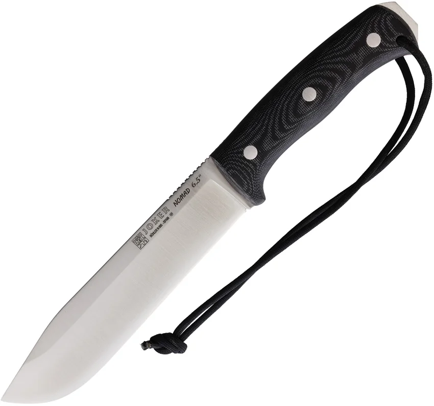 Joker Nomad Fixed Blade Knife Black Micarta (6.5" Satin Bohler N695)