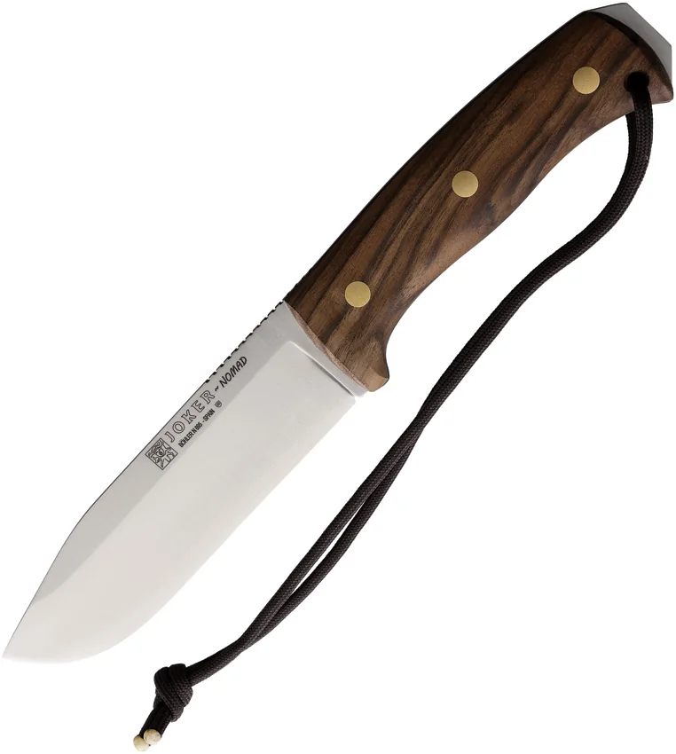 Joker Nomad Fixed Blade Knife Walnut Wood (5" Satin Bohler N695)