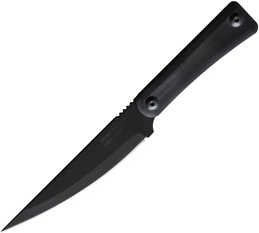 Jason Perry Blade Works Bushcraft Fixed Blade Knife Black G-10 (4.5" Black)