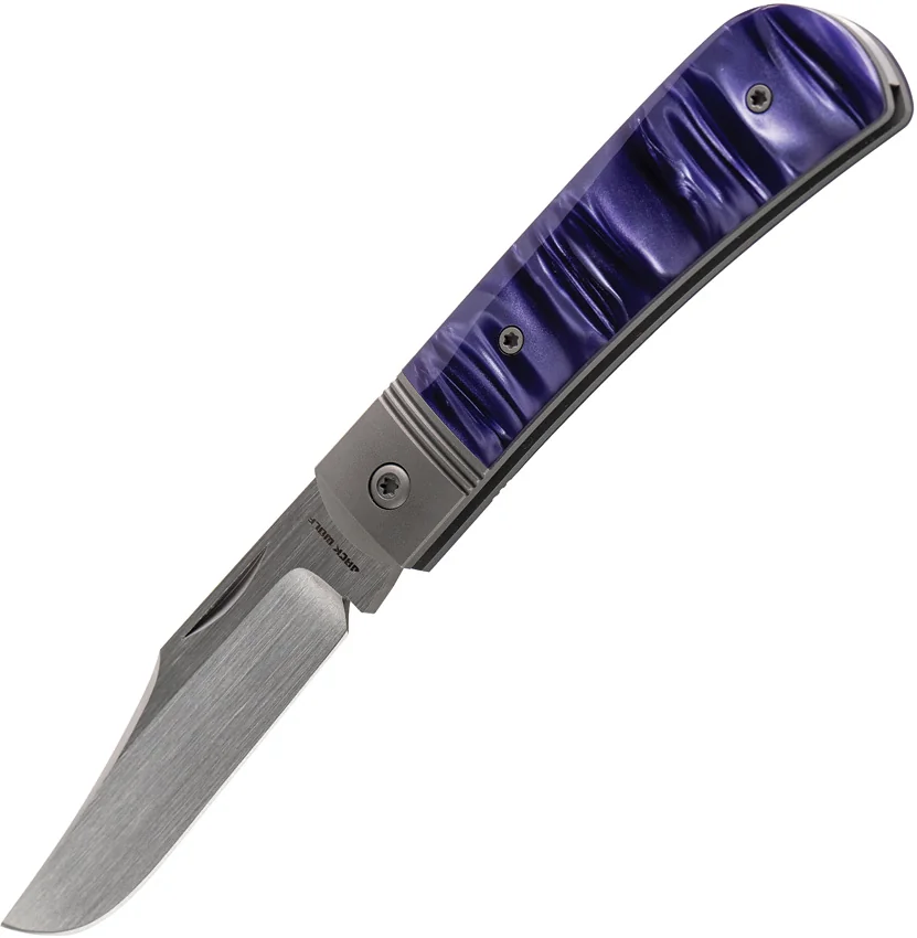 Jack Wolf Knives Benny's Clip Slip Joint Knife Purple Kirinite (3" Hand Satin)