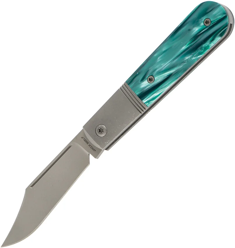 Jack Wolf Knives Big Bro Jack Slip Joint Knife Oz Green Kirinite (3" BB/SW)