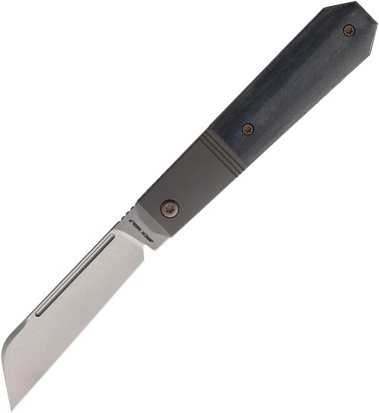 Jack Wolf Knives After Hours Jack Frame Lock Knife Blue Linen Micarta (3.15" SW)