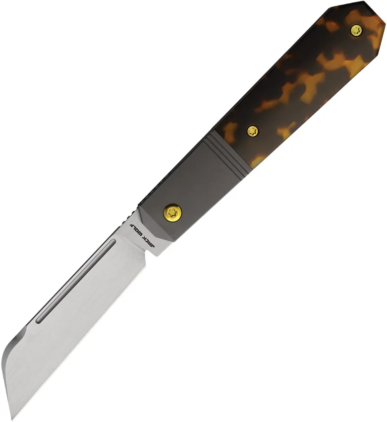 Jack Wolf Knives After Hours Jack Frame Lock Knife Tortoise (3.15" Satin)