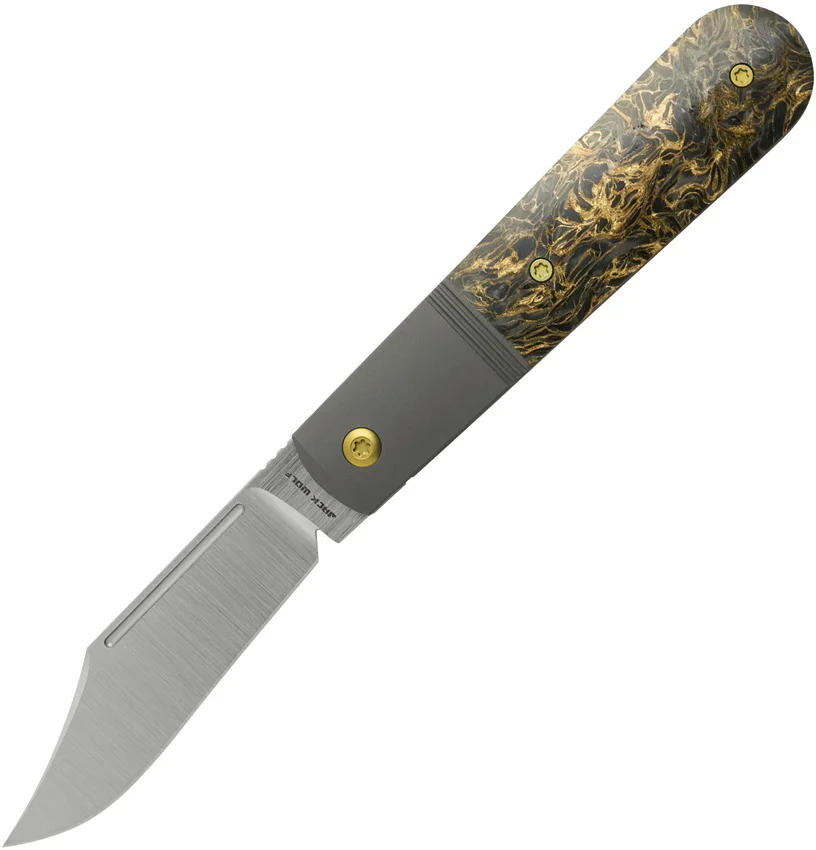 Jack Wolf Knives Primo Jack Frame Lock Knife Dark Matter Gold FC (3.3" Satin)