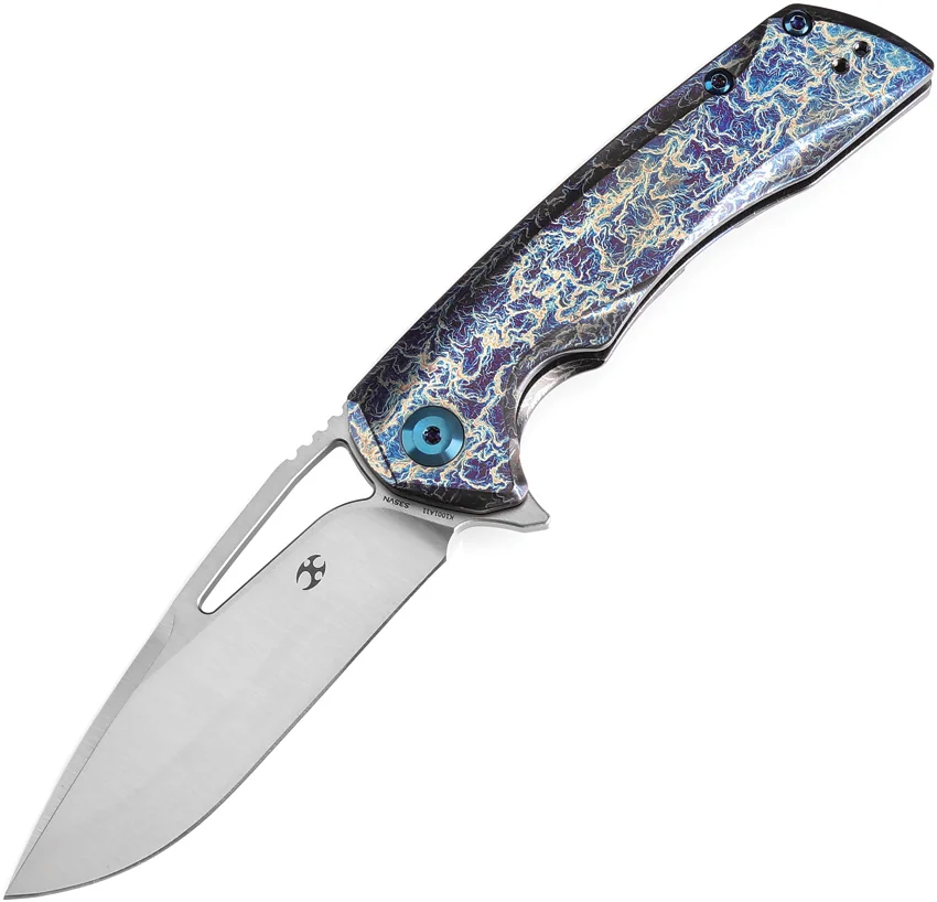 Kansept Knives Kryo Frame Lock Knife Lightning Strike Ti (3.6" Satin)