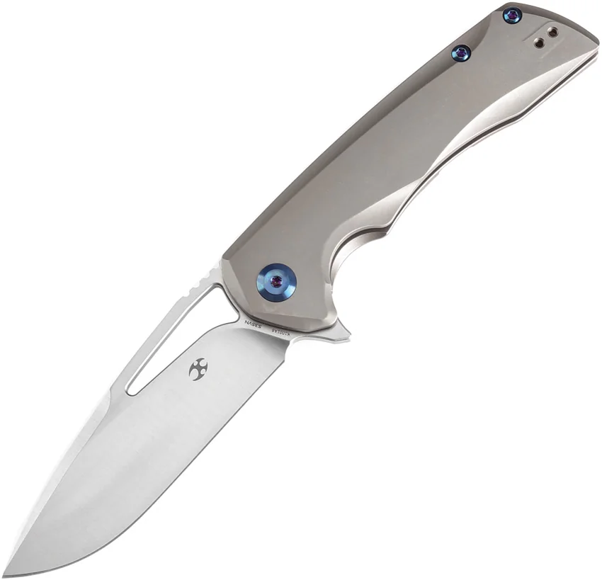 Kansept Knives Kryo Frame Lock Knife Bronze Anodized/SW Titanium (3.6" Satin)