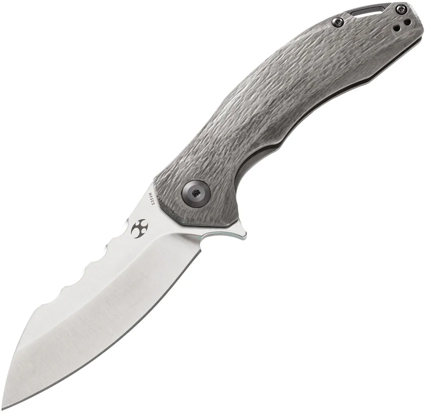 Kansept Knives Spirit Frame Lock Knife Woodgrain Titanium (3.58" Satin)