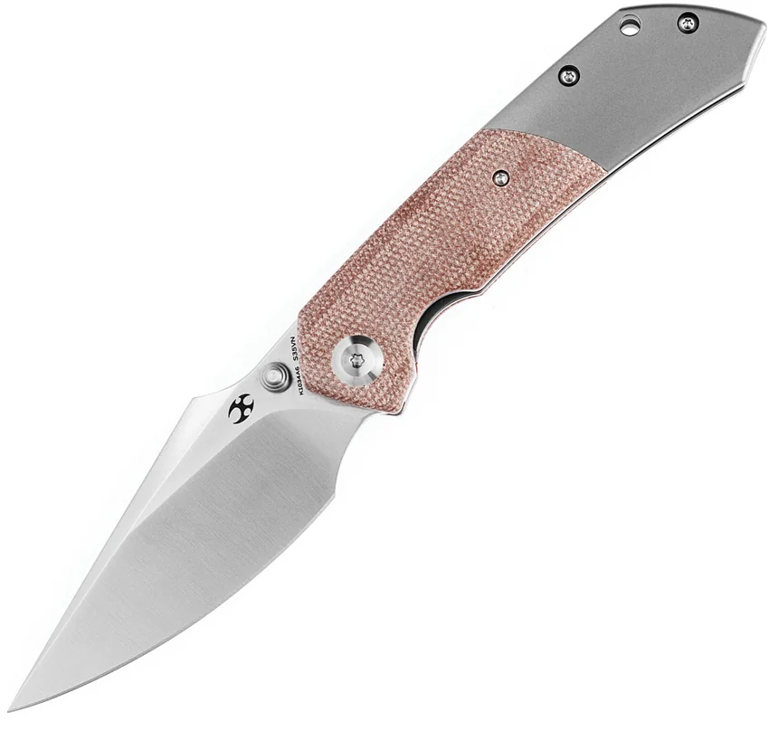 Kansept Fenrir Liner Lock Knife Brown Micarta/Titanium (3.4" Satin)