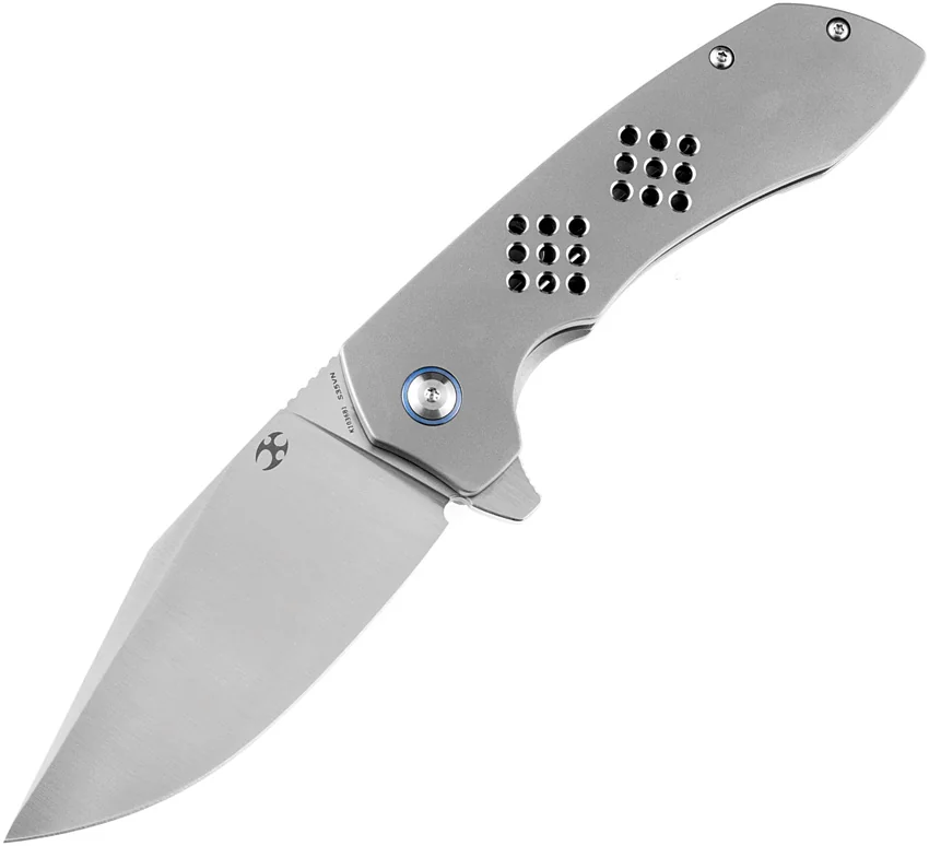 Kansept Entity Frame Lock Knife Bead Blast Titanium (3.5" Satin S35VN) K1036B1