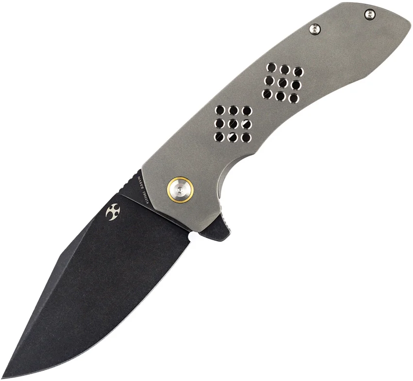 Kansept Entity Frame Lock Knife Gray Titanium (3.5" Black SW S35VN) K103682