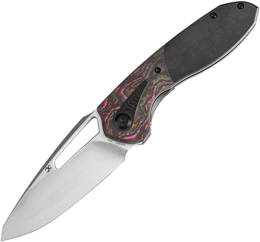 Kansept Thoth Frame Lock Knife Black SW Titanium 80S Camo Carbon (3.5" SW)