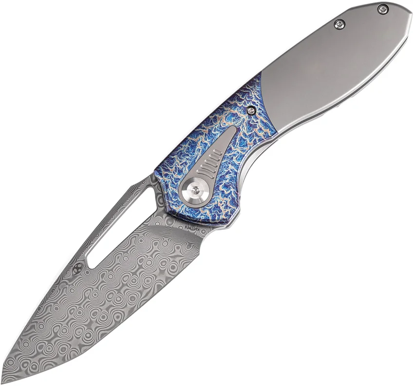Kansept Thoth Frame Lock Knife Lightning Strike Titanium (3.5" Damascus)