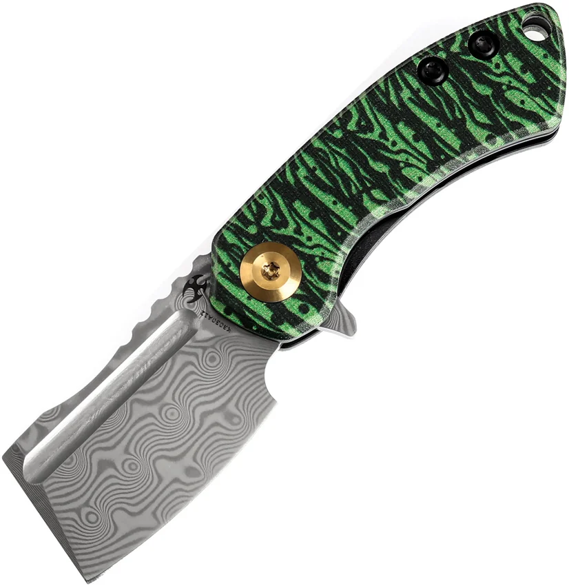 Kansept Justin Koch Mini Korvid Knife Watermelon Peel Print G-10 (1.5" Damascus)