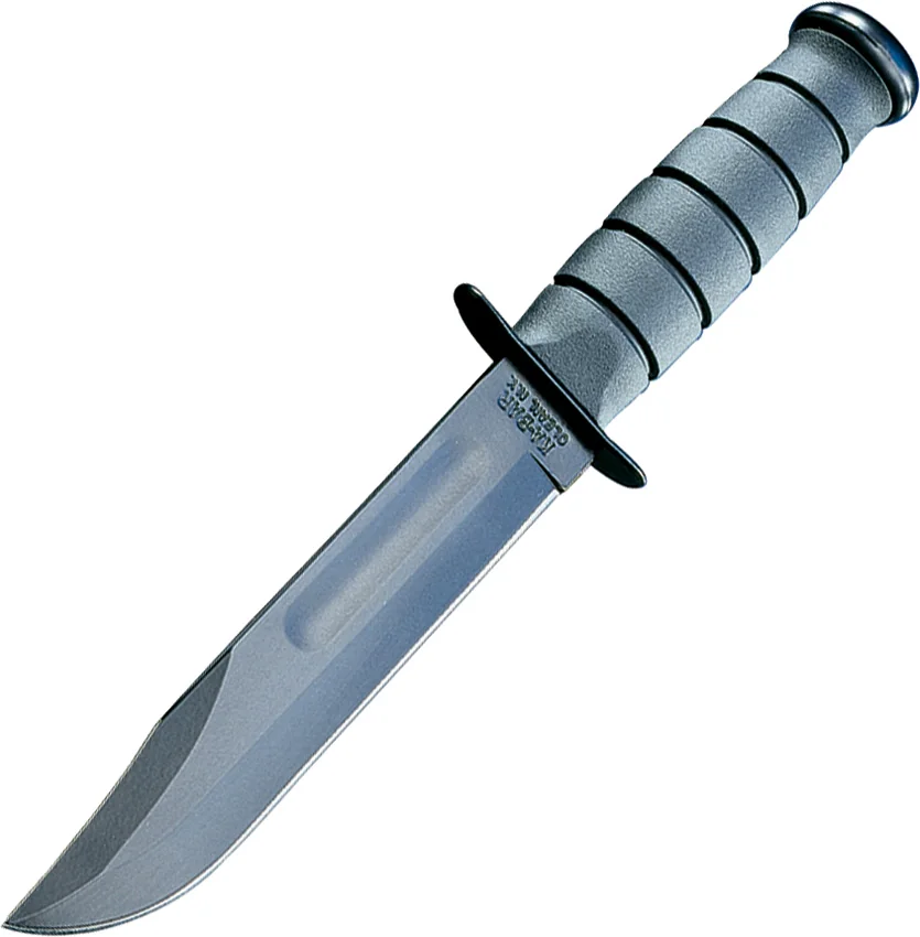 Ka-Bar Bowie Full-Size Knife Black GFN Sheath (7" Black) 1213