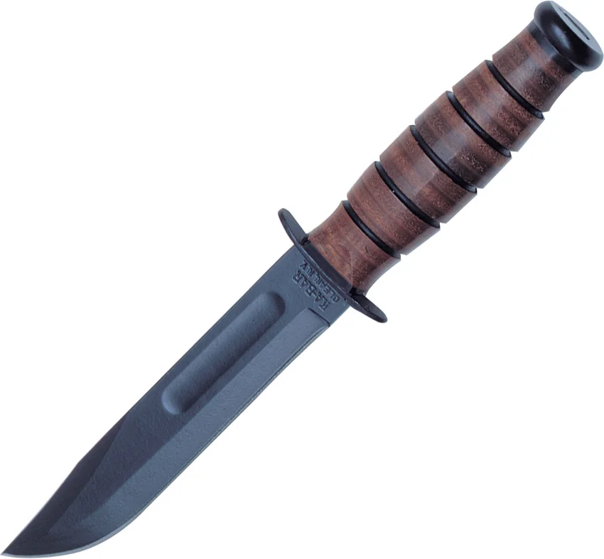Ka-Bar Short USMC Fighting/Utility Knife Leather Sheath (5.25" Black) 1250