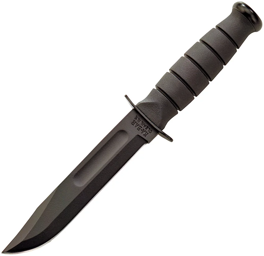 Ka-Bar Short Fighting/Utility Knife Black GRN Sheath (5.25" Black) 1258