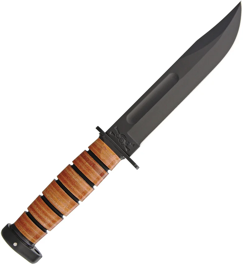 Ka-Bar Bowie Dog's Head Utility Fixed Blade Knife (7" Black) 1317