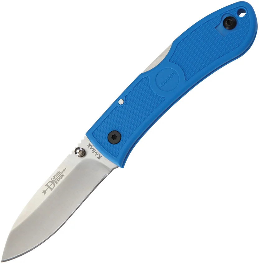Ka-Bar Dozier Folding Hunter Lockback Knife Blue (3" Satin) 4062 BL