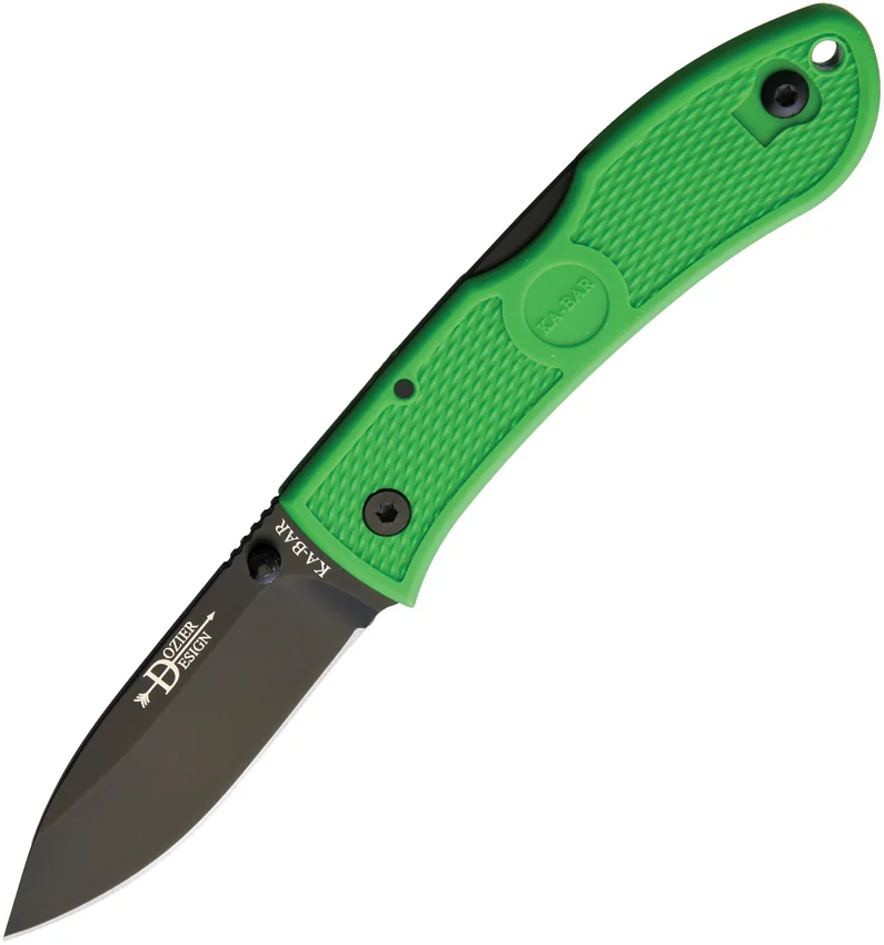 Ka-Bar Dozier Folding Hunter Lockback Knife Kelly Green (3" Black) 4062KG