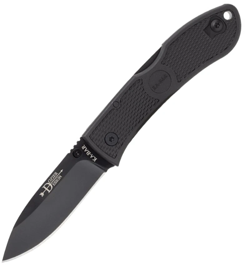 Ka-Bar Dozier Hunter Folding Knife Black (3" Satin Plain) 4062S35