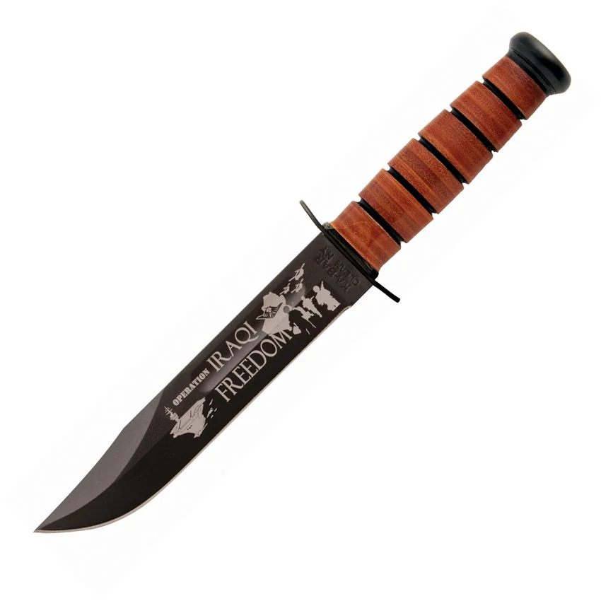 Ka-Bar Bowie US Navy Operation Iraqi Freedom Fixed Blade Knife (7" Black) 9131