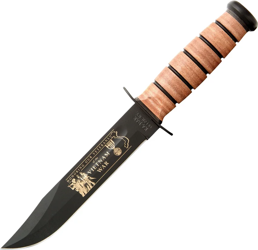 Ka-Bar Bowie US Navy Vietnam War Commemorative Fixed Blade Knife (7" Black) 9141