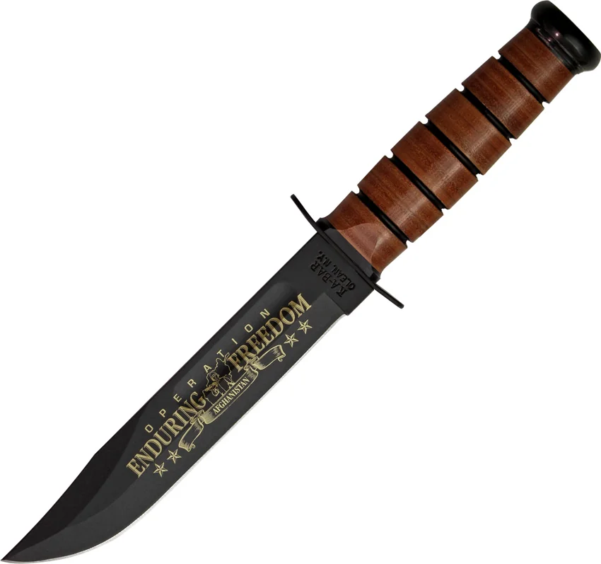 Ka-Bar Bowie Full Size US ARMY Operation Enduring Freedom Knife (7" Black) 9168