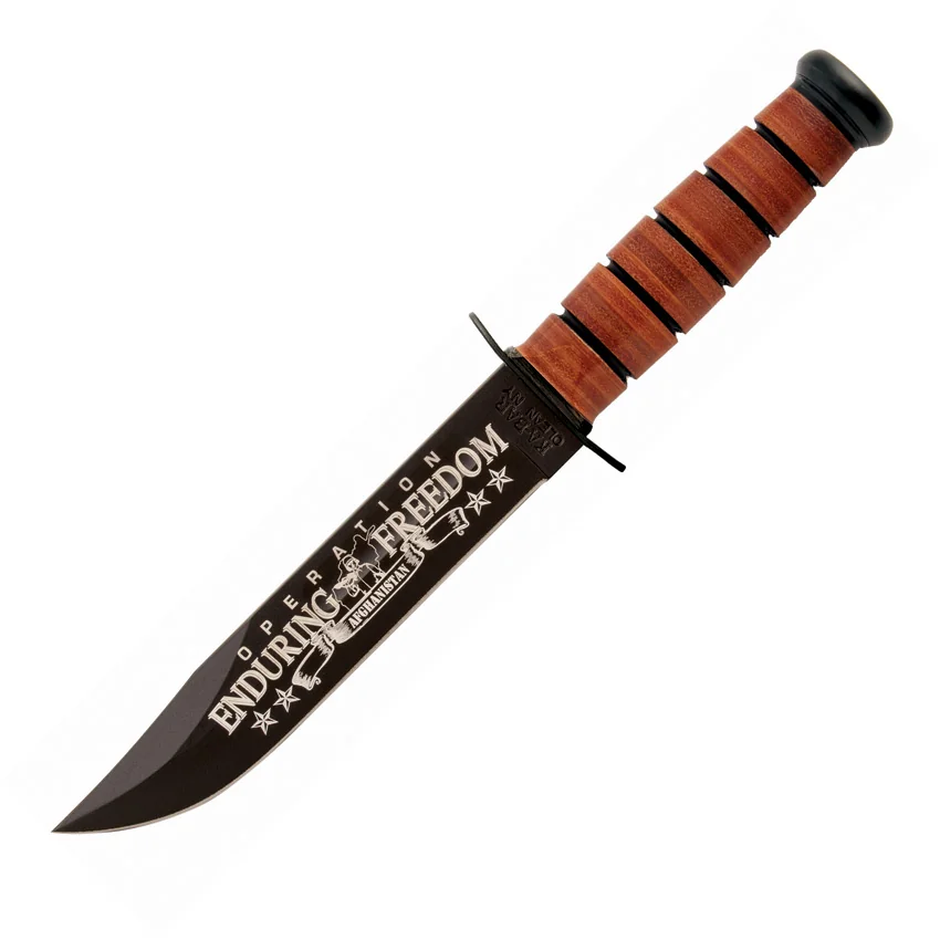 Ka-Bar Bowie Navy Operation Enduring Freedom Fixed Blade Knife (7" Black) 9170