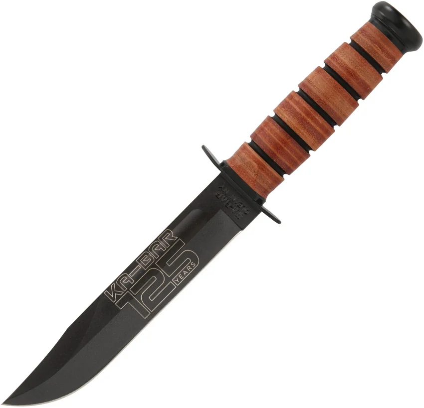 Ka-Bar 125TH Anniversary USMC Fixed Blade Knife (7" Black Oxide)