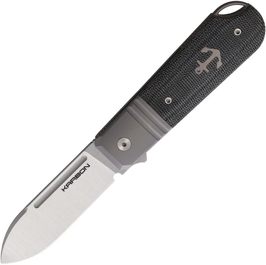 Karbon Knives Ahoy Frame Lock Knife Titanium/Black Micarta (3.1" Satin)