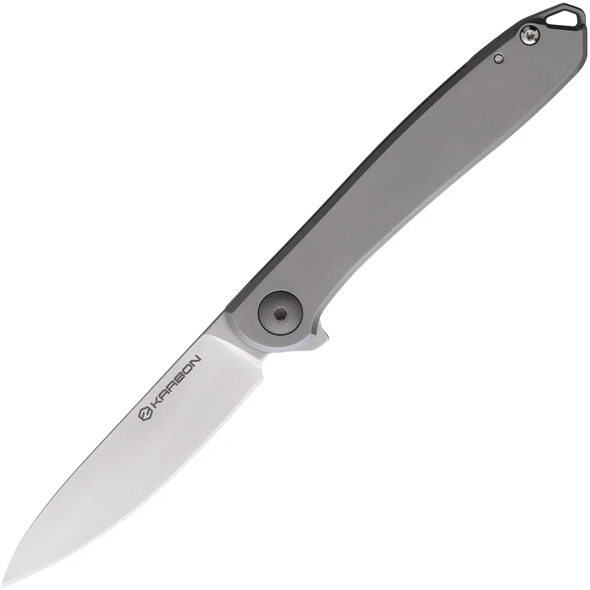 Karbon Knives Tidbit Frame Lock Knife Gray Steel (3" Satin)