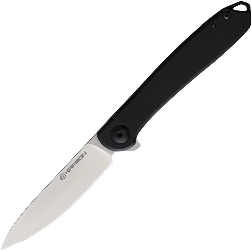 Karbon Knives Tidbit Frame Lock Knife Black PVD Steel (3" Satin)