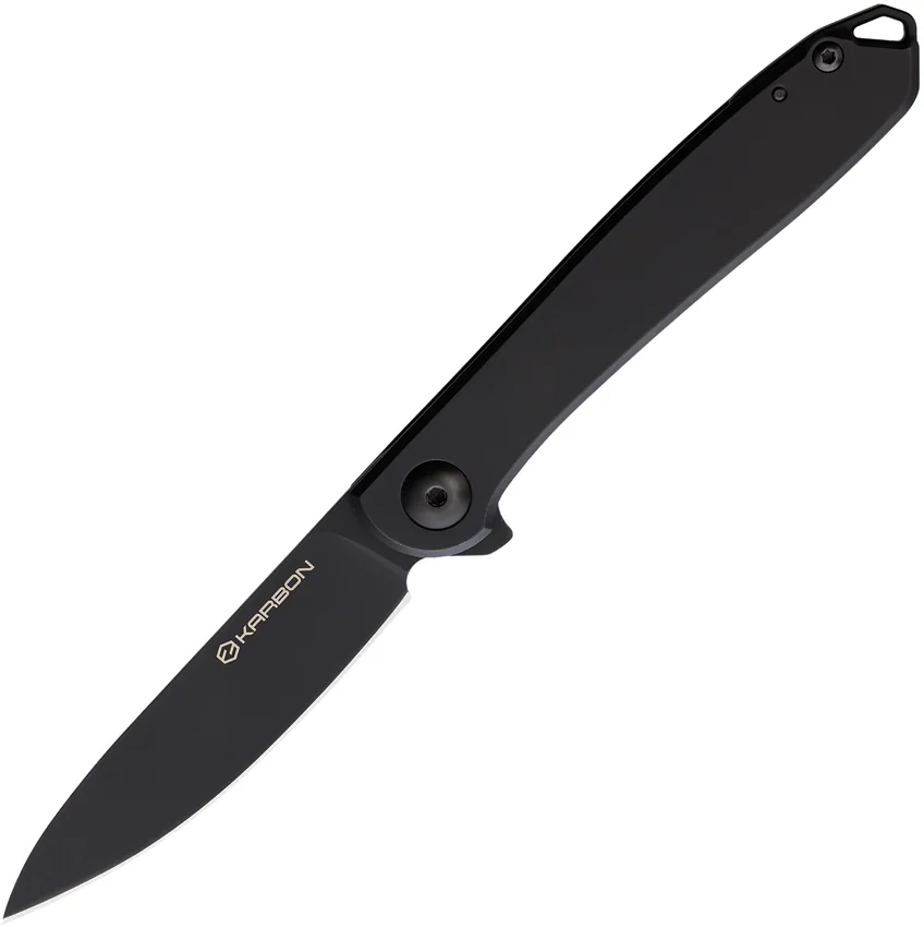 Karbon Knives Tidbit Frame Lock Knife Black PVD Steel (3" Black PVD)