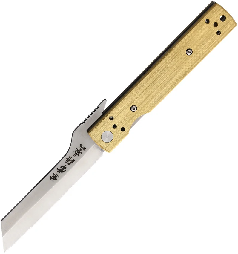Kanetsune Brushed Brass Linerlock
